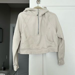 Lululemon scuba half zip hoodie, size M/L, color: bone